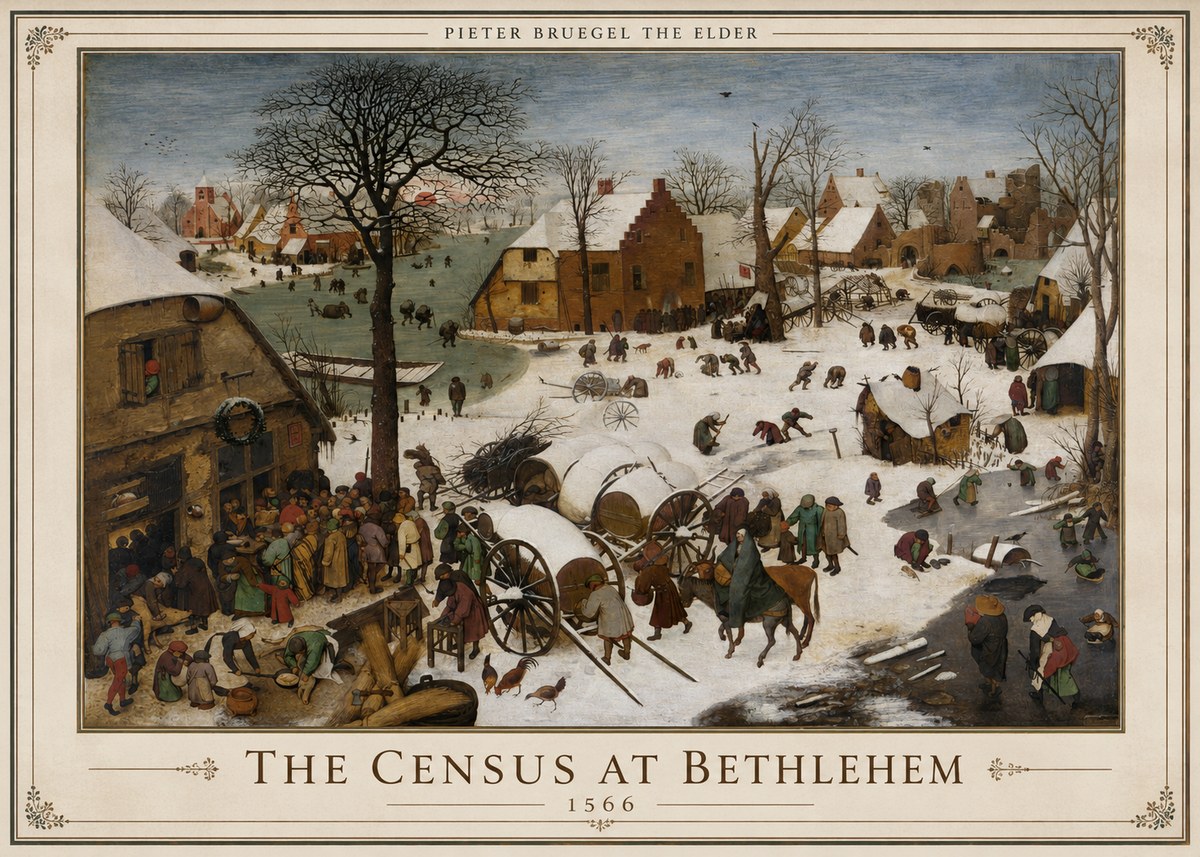 Pieter Bruegel The Census at Bethlehem IV No6 - Poszter