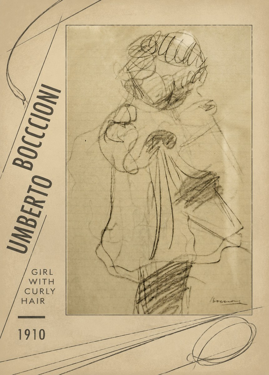 Umberto Boccioni Girl with Curly Hair No2 - Poszter