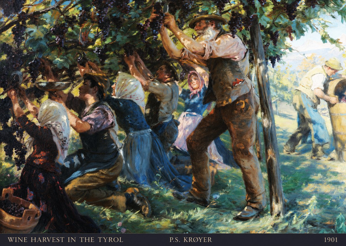 P.S. Krøyer Wine Harvest in the Tyrol No6 - Poszter