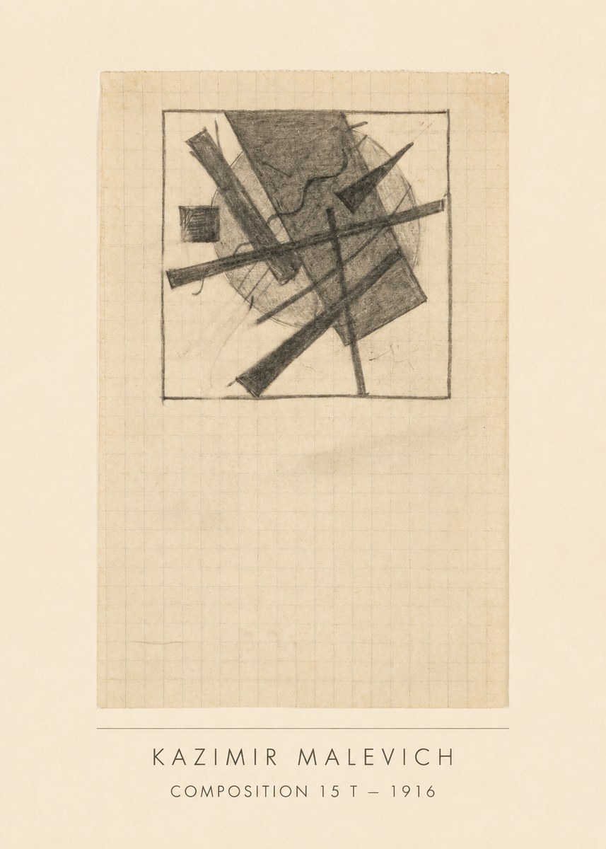 Kazimir Malevich Composition 15 T - 1916 No3 - Poszter