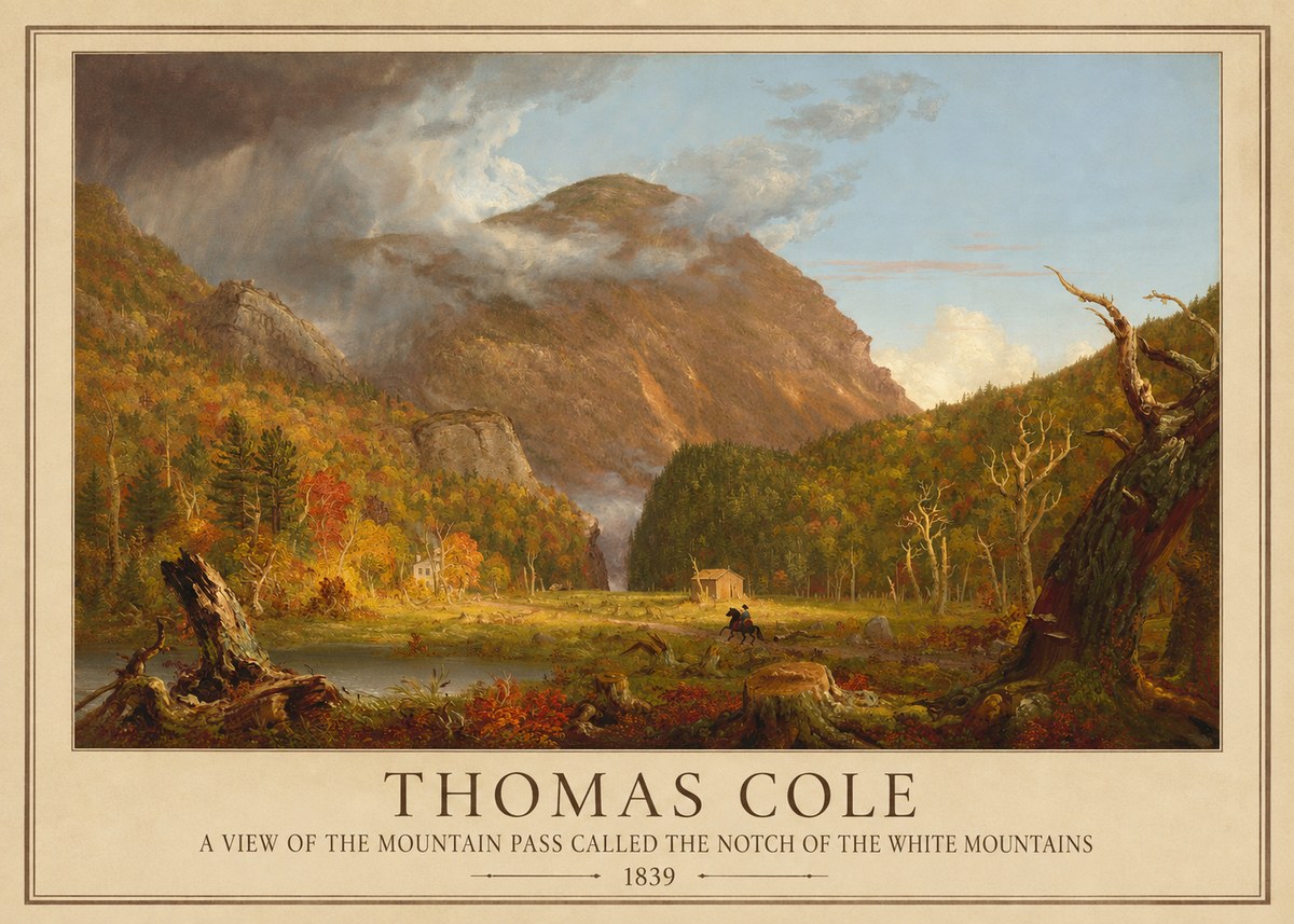 Thomas Cole A View of the Mountain Pass Called the Notch of the White Mountains No1 - Poszter