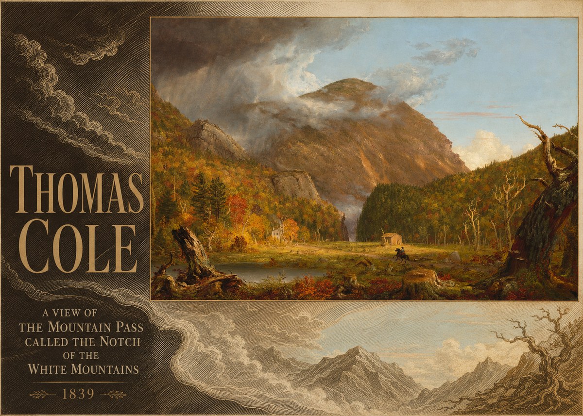 Thomas Cole A View of the Mountain Pass Called the Notch of the White Mountains No6 - Poszter