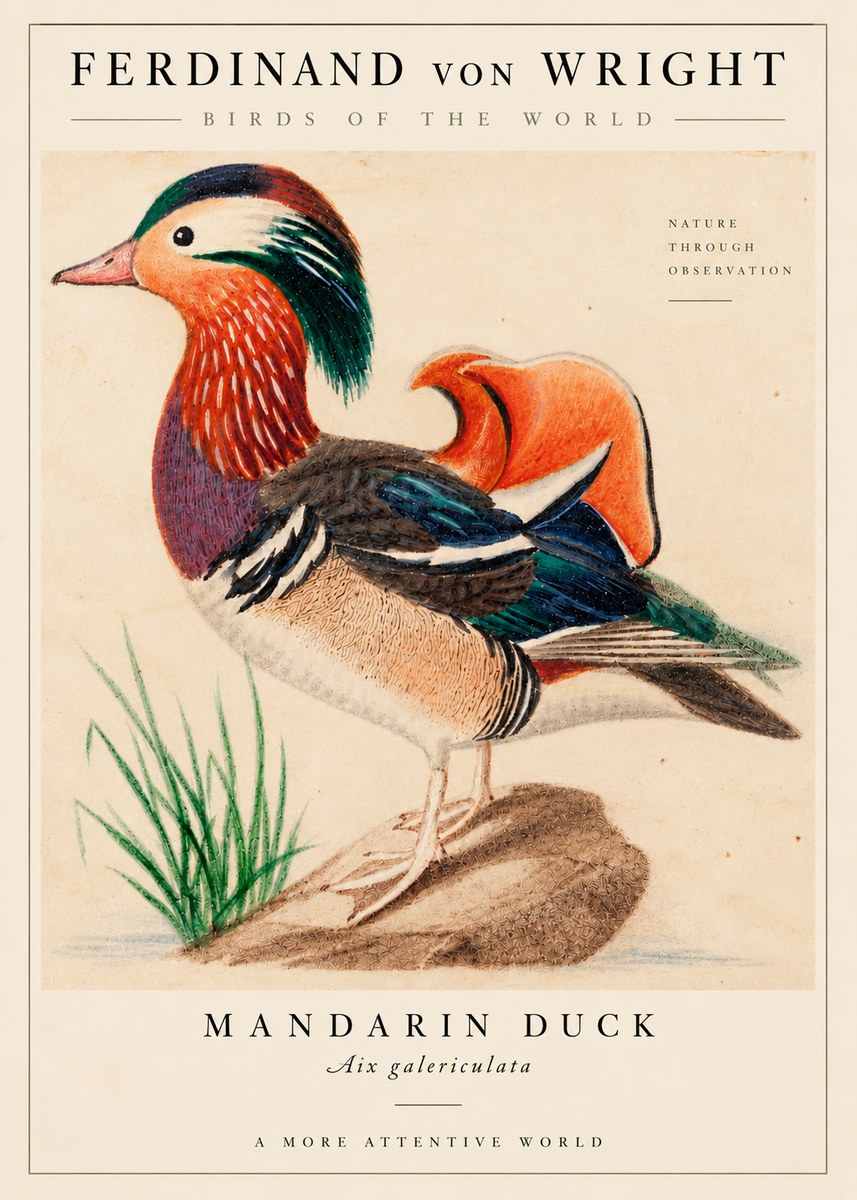 Ferdinand von Wright Mandarin Duck No6 - Poszter