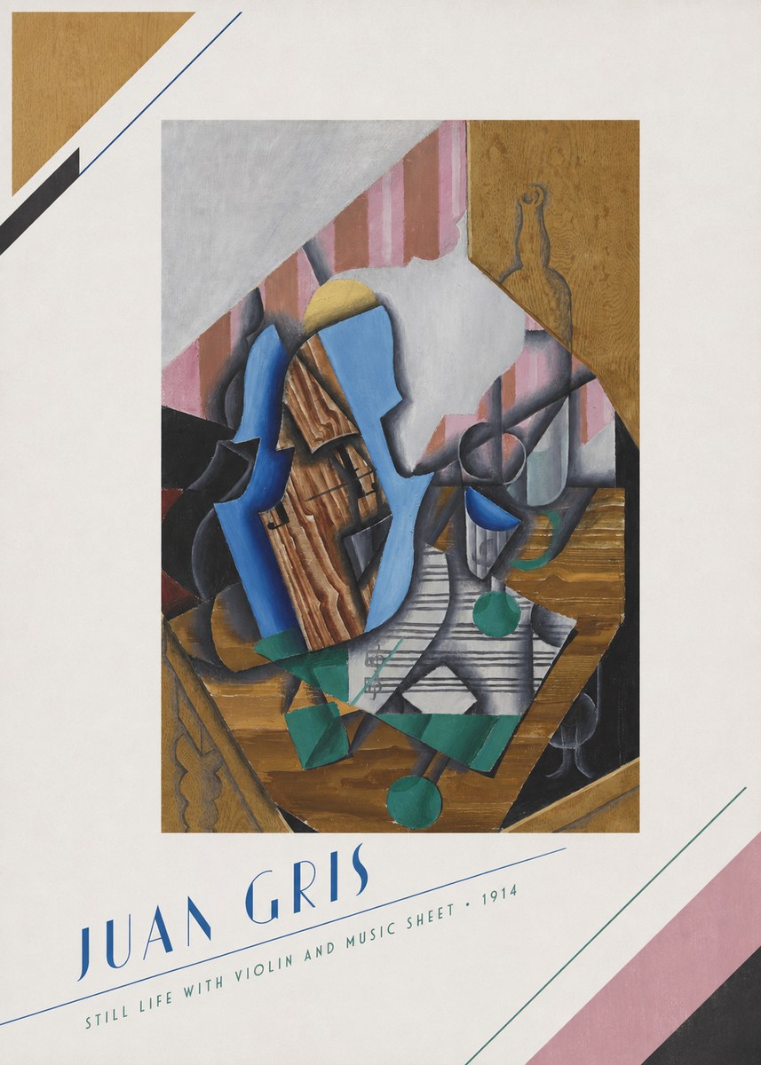 Juan Gris Still Life with Violin and Music Sheet No5 - Poszter