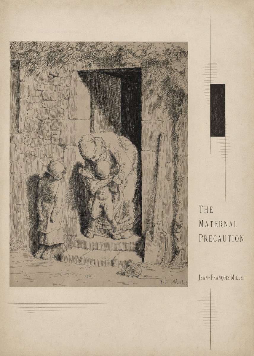 Jean-François Millet The Maternal Precaution No3 - Poszter
