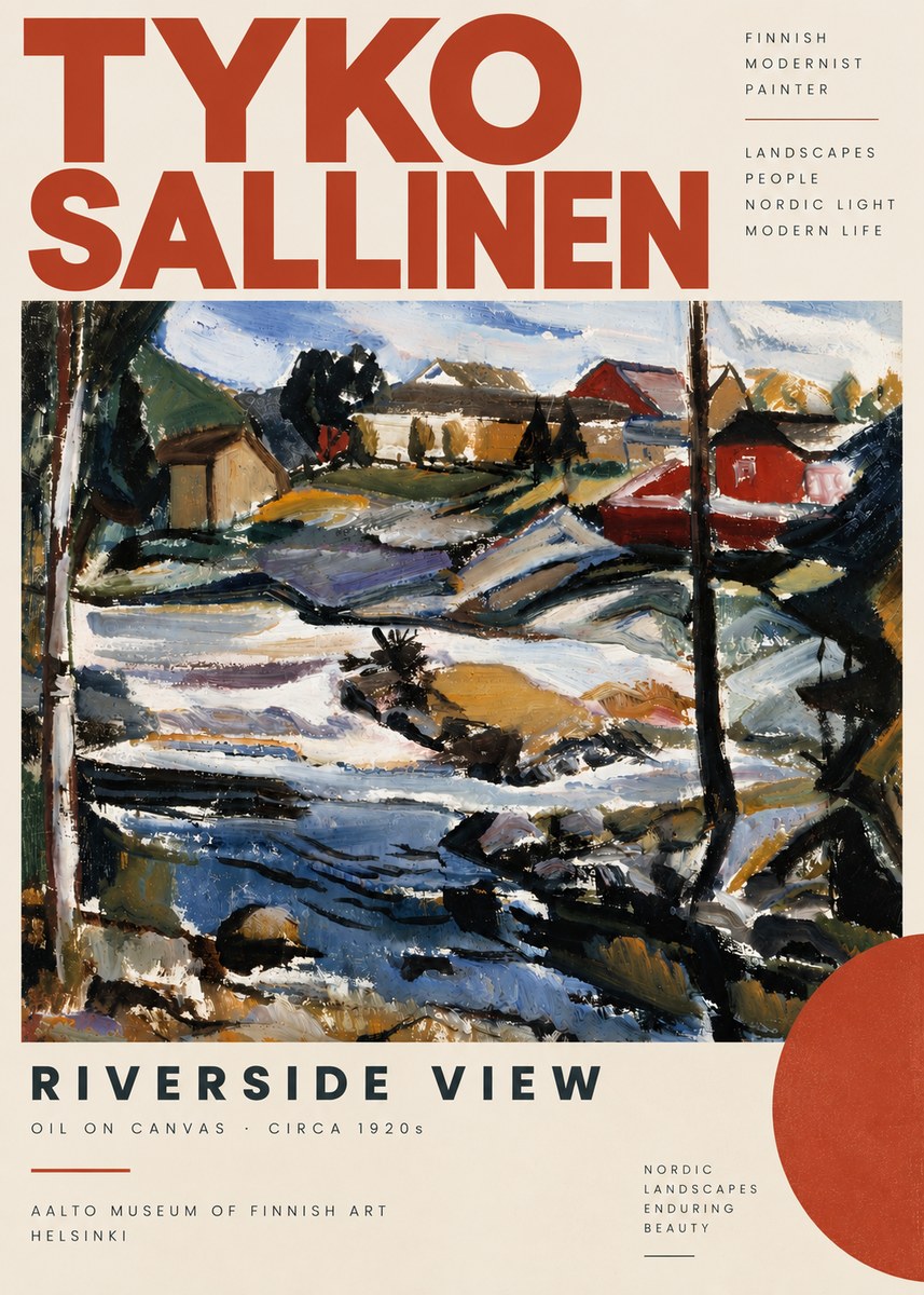 Tyko Sallinen Riverside View No6 - Poszter