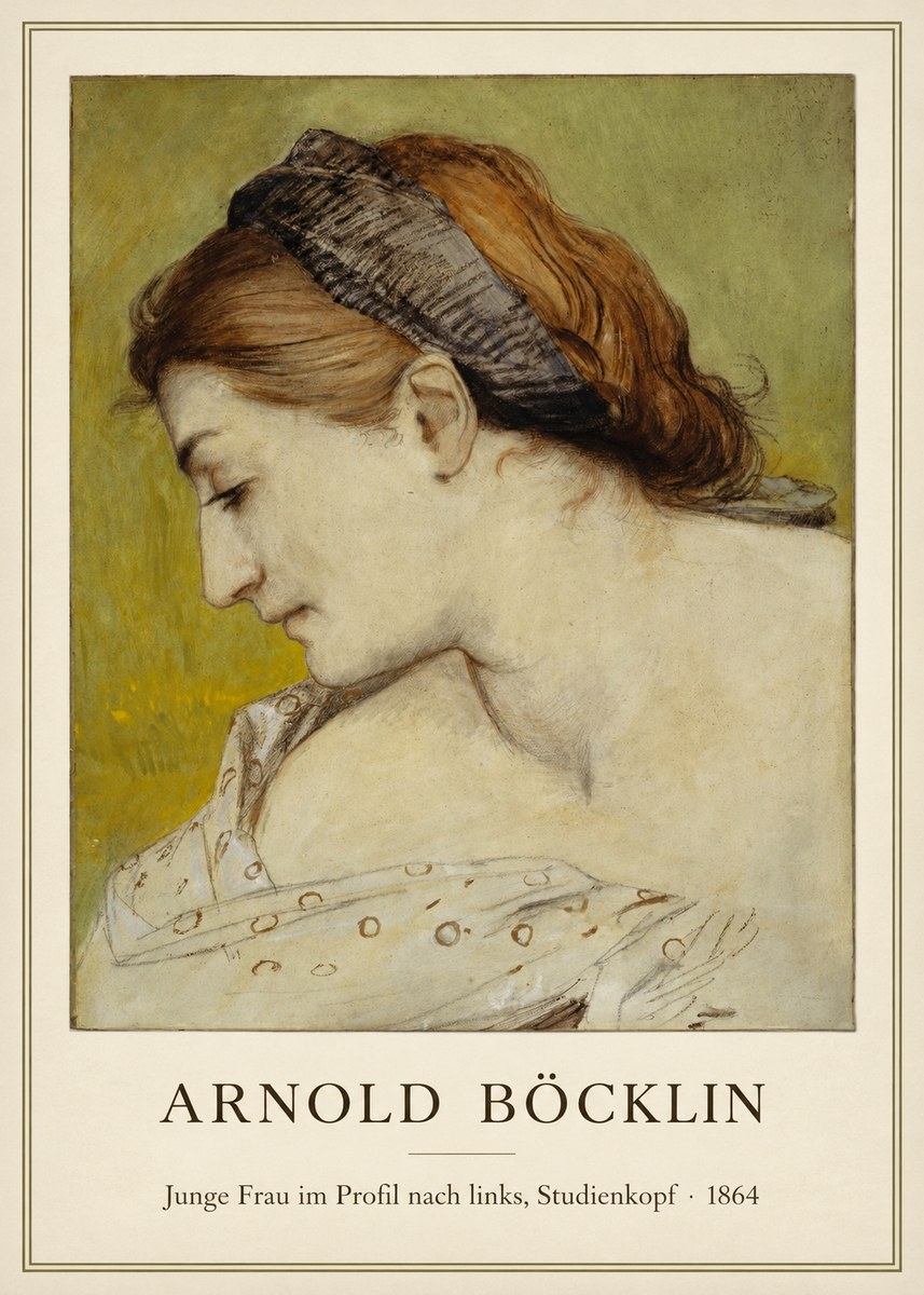 Arnold Böcklin Junge Frau Im Profil Nach Links, Studienkopf No1 - Poszter