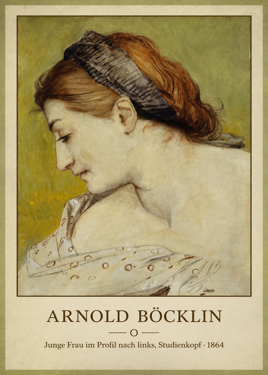 Arnold Böcklin Junge Frau Im Profil Nach Links, Studienkopf No3 - Poszter