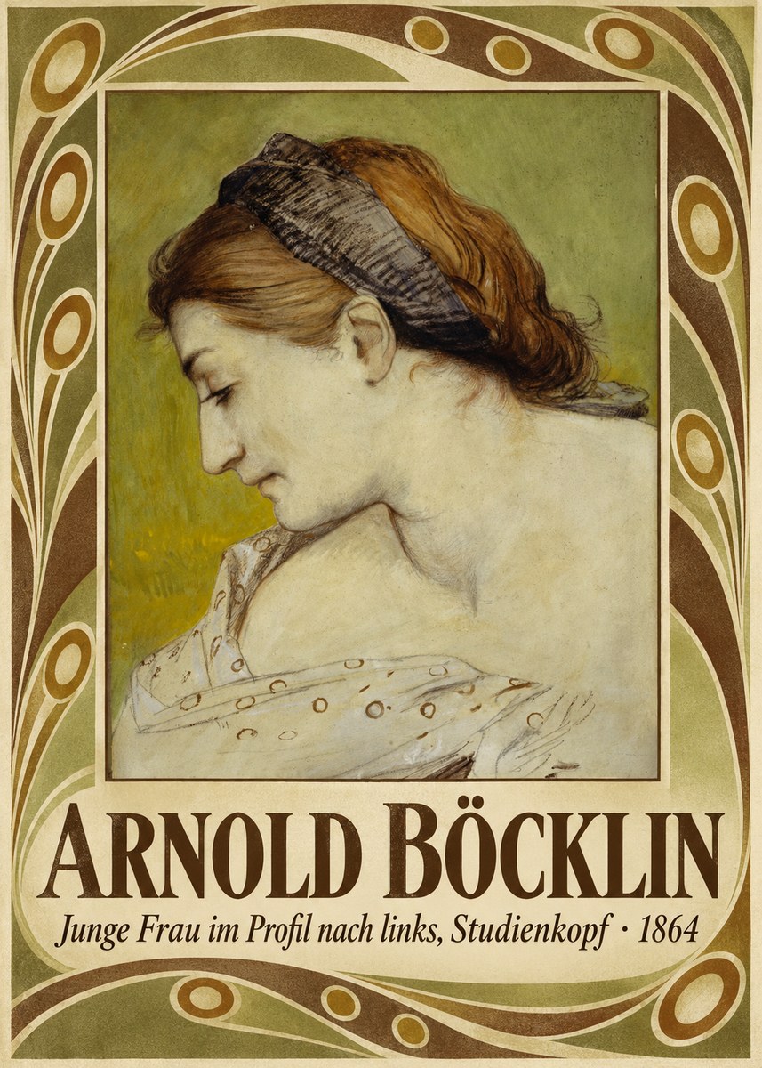 Arnold Böcklin Junge Frau Im Profil Nach Links, Studienkopf No5 - Poszter