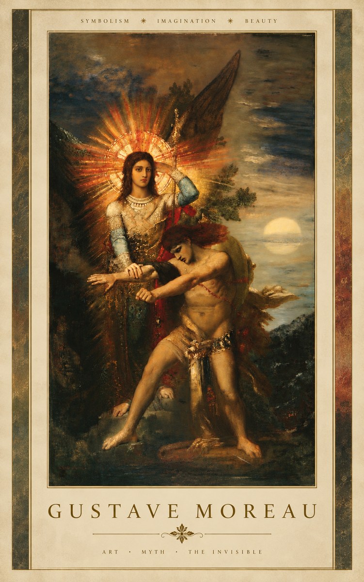 Gustave Moreau The Archangel Michael No3 - Poszter