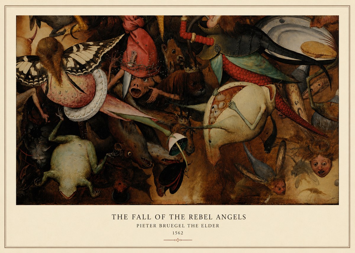 Pieter Bruegel The Fall of the Rebel Angels V No5 - Poszter