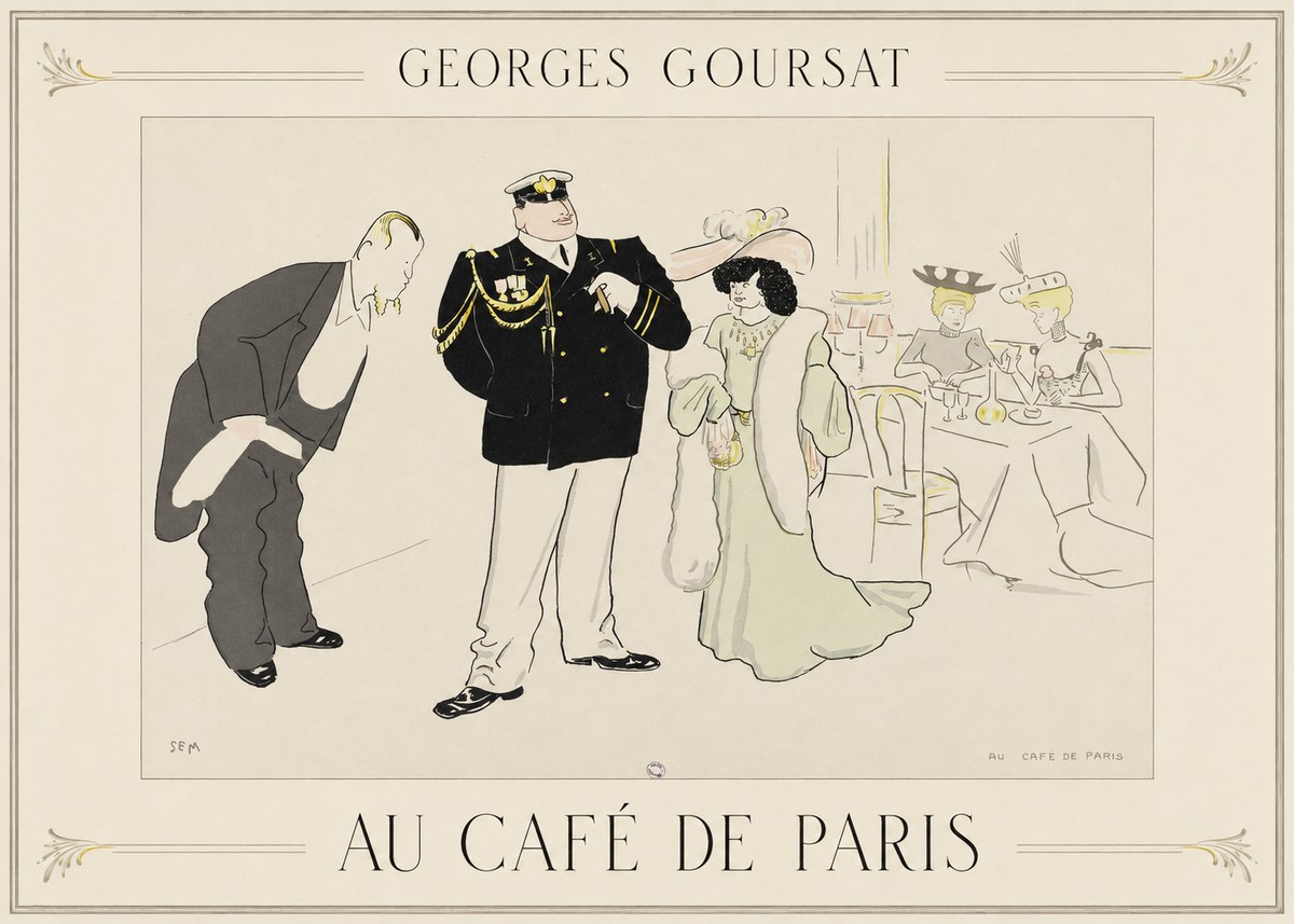 Georges Goursat Au Café De Paris No1 - Poszter