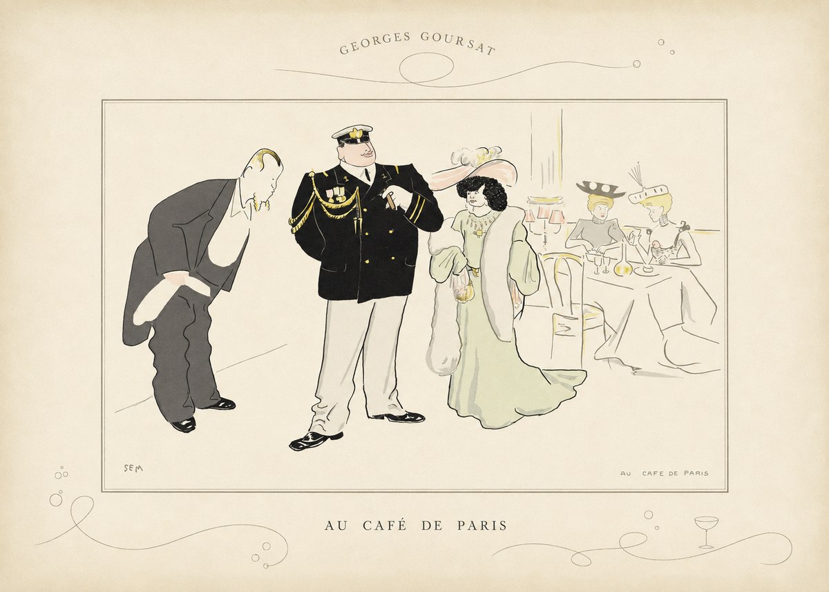 Georges Goursat Au Café De Paris No3 - Poszter