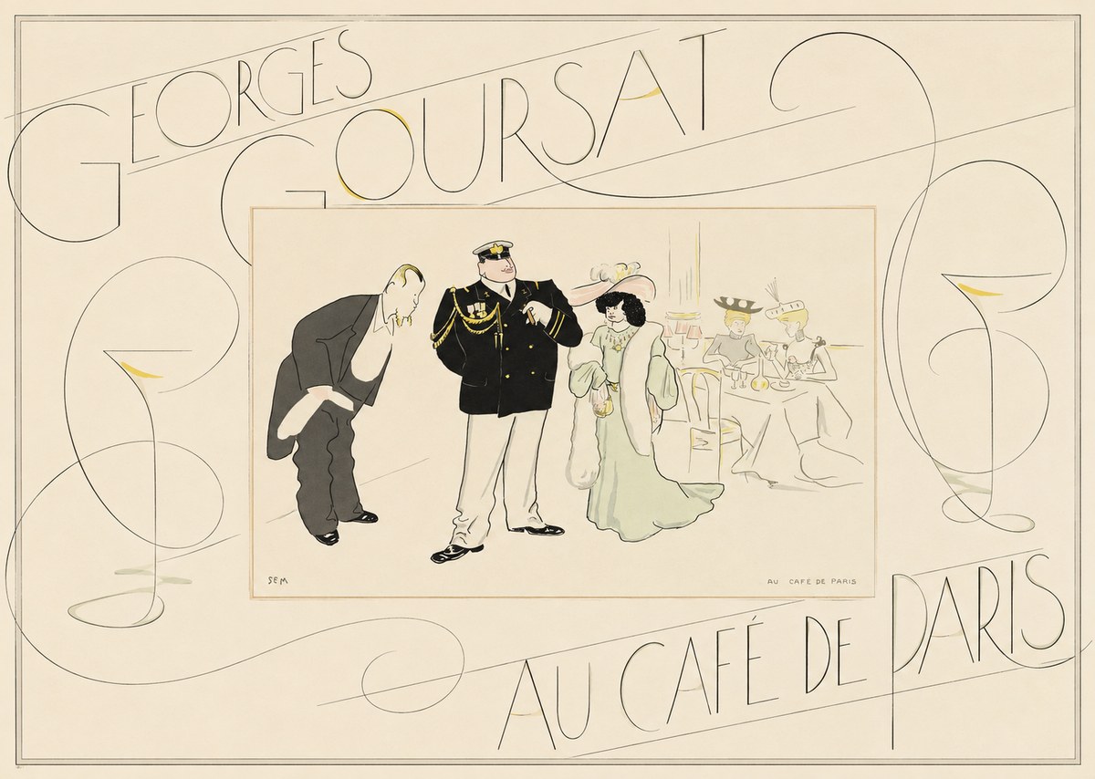 Georges Goursat Au Café De Paris No5 - Poszter