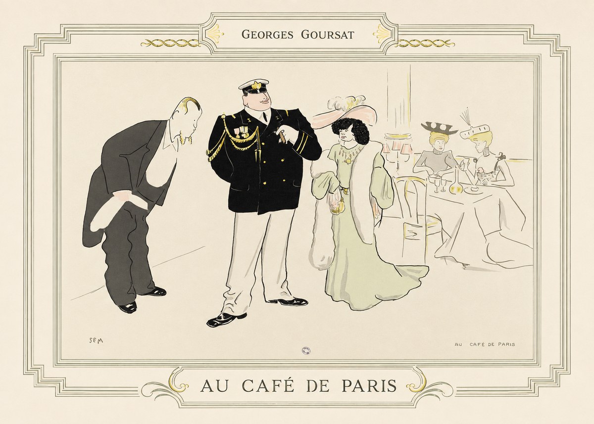 Georges Goursat Au Café De Paris No6 - Poszter