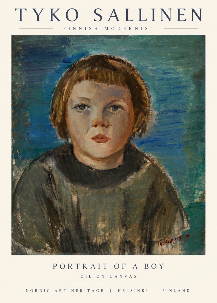 Tyko Sallinen Portrait of a Boy No1 - Poszter