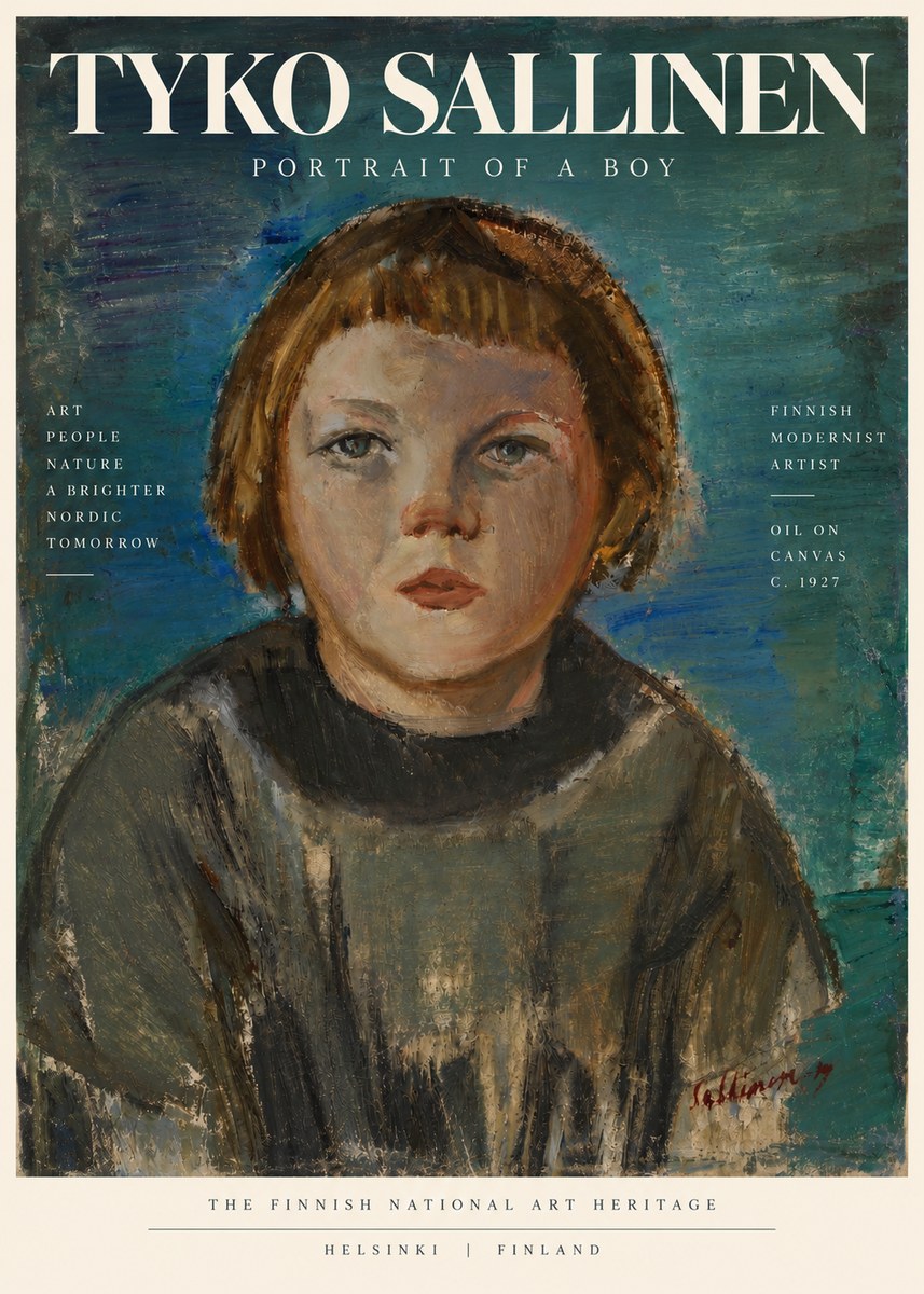 Tyko Sallinen Portrait of a Boy No4 - Poszter