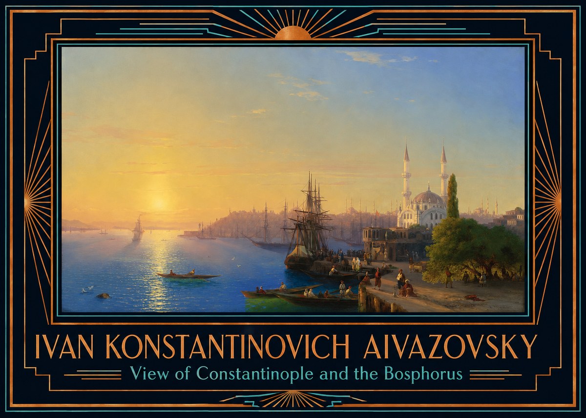 Ivan Konstantinovich Aivazovsky View of Constantinople and the Bosphorus No6 - Poszter