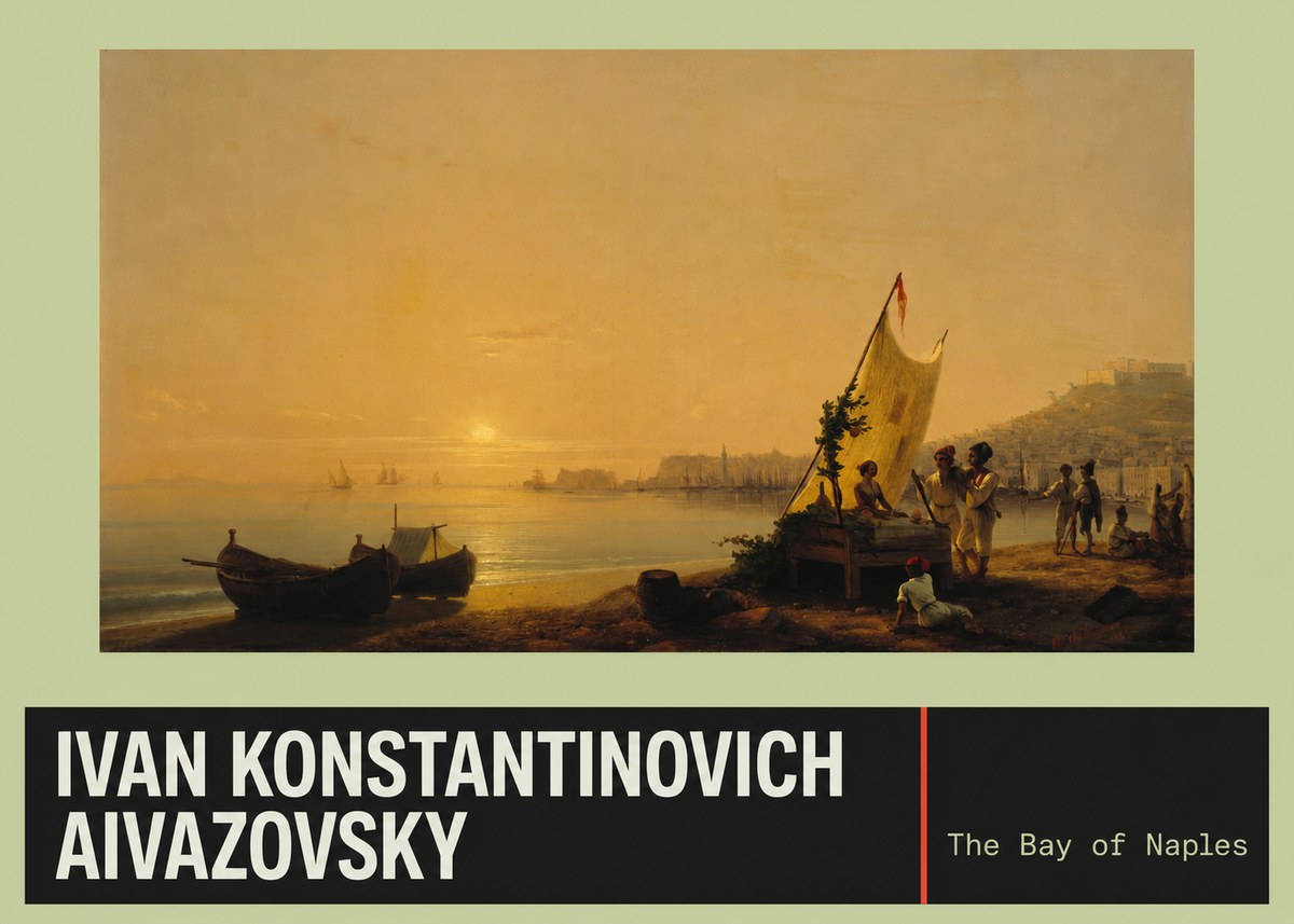 Ivan Konstantinovich Aivazovsky The Bay of Naples No6 - Poszter