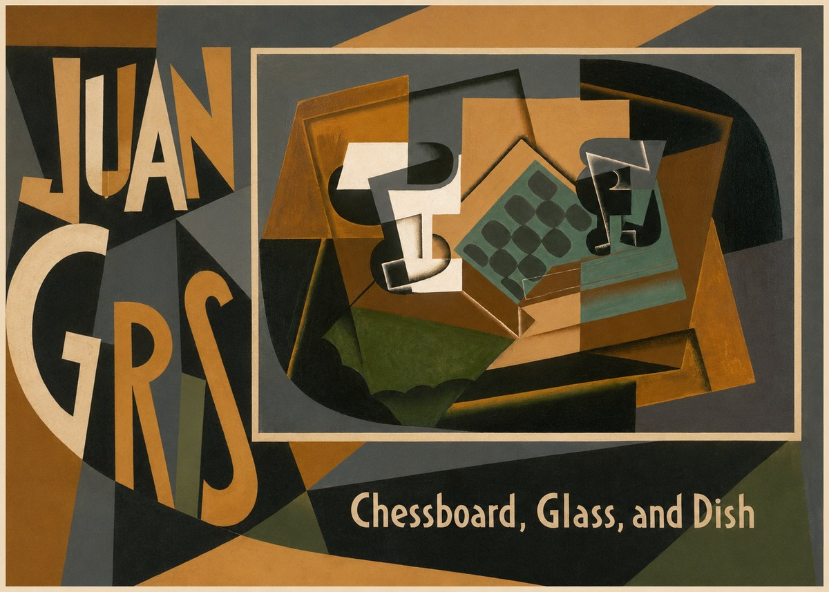 Juan Gris Chessboard, Glass, and Dish No2 - Poszter