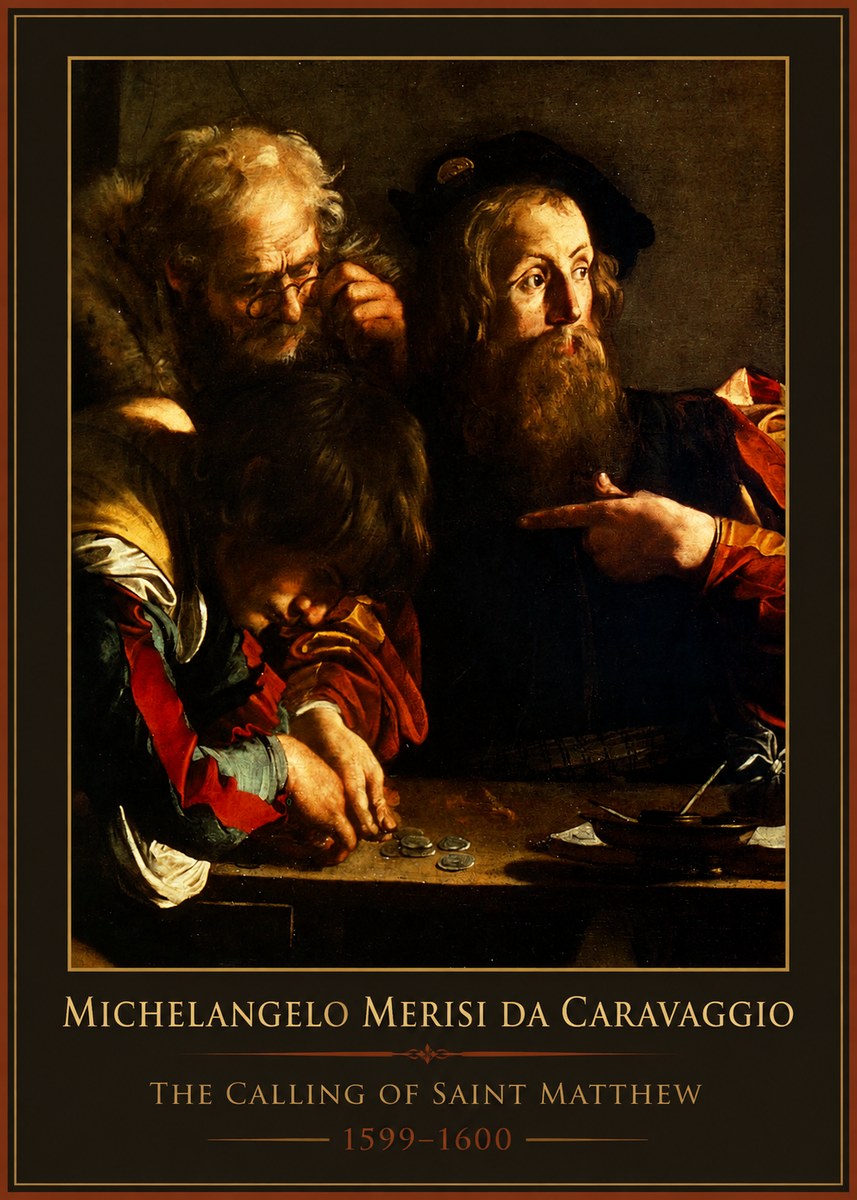 Michelangelo Merisi da Caravaggio The Calling of Saint Matthew II No1 - Poszter