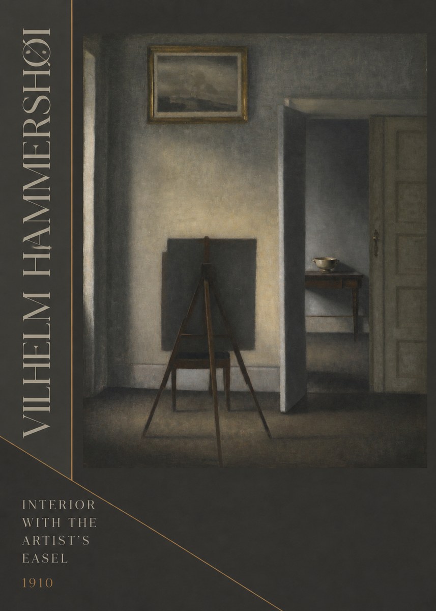 Vilhelm Hammershøi Interior with the Artist's Easel II No6 - Poszter