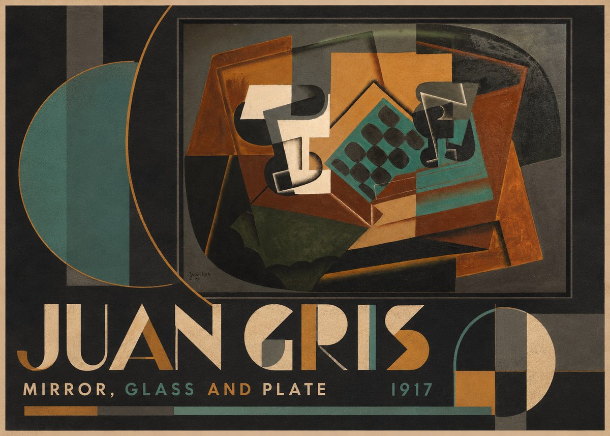 Juan Gris Mirror, Glass and Plate No5 - Poszter