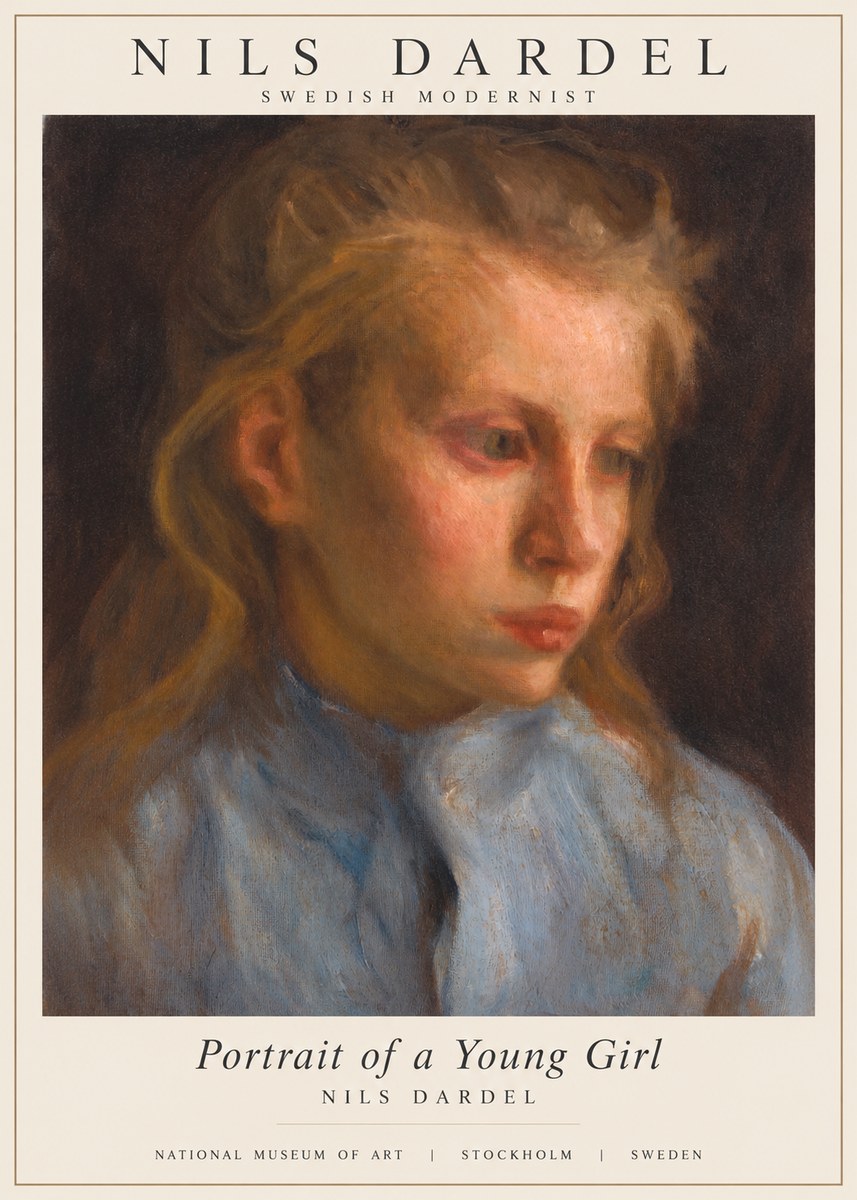 Nils Dardel Portrait of a Young Girl No1 - Poszter