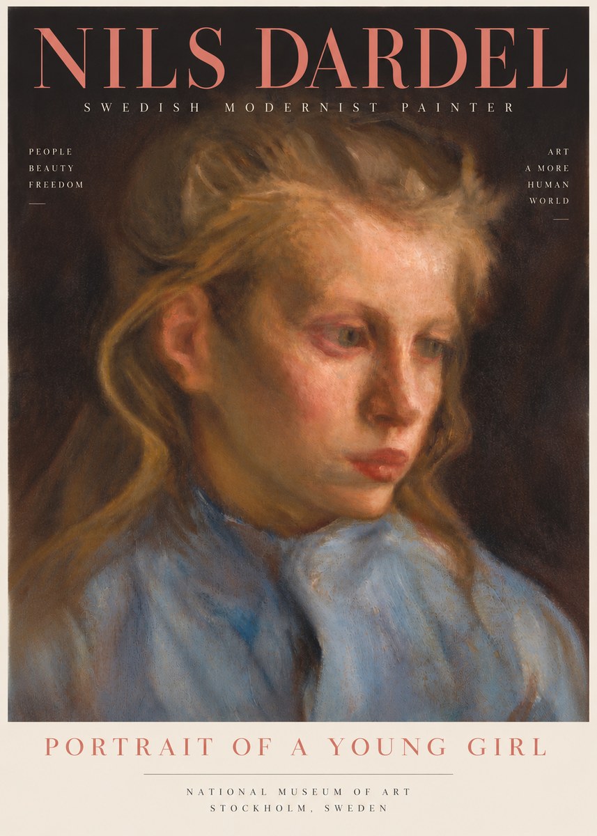 Nils Dardel Portrait of a Young Girl No4 - Poszter