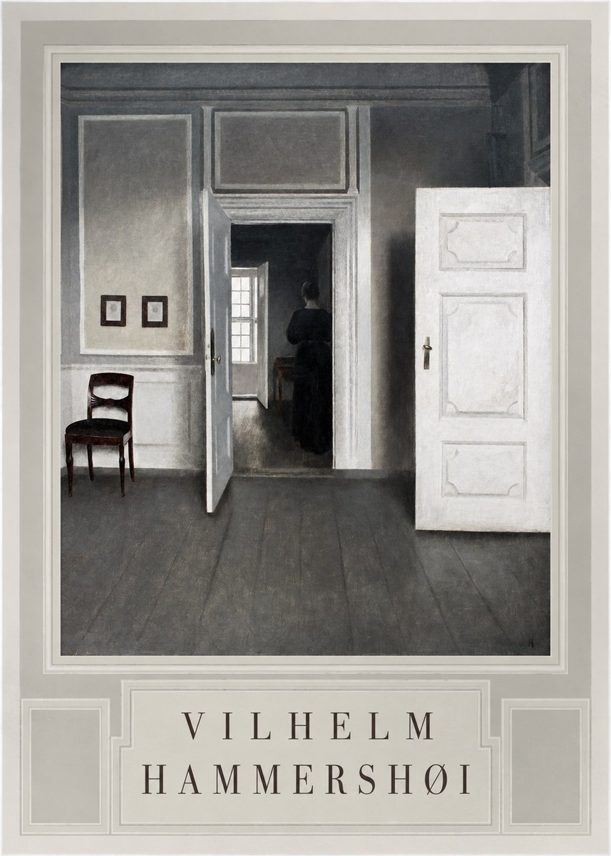 Vilhelm Hammershøi Interior with a Woman Seen from Behind No3 - Poszter