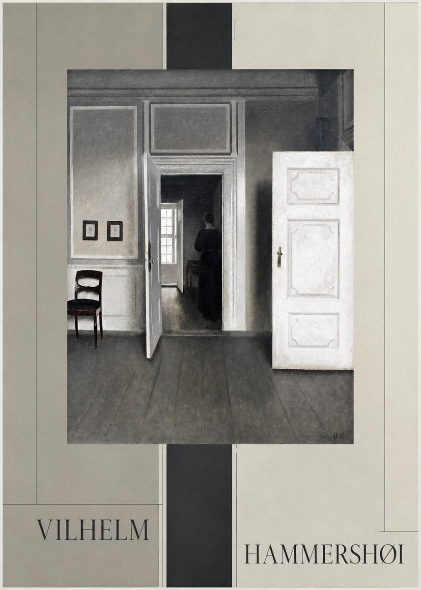 Vilhelm Hammershøi Interior with a Woman Seen from Behind No4 - Poszter