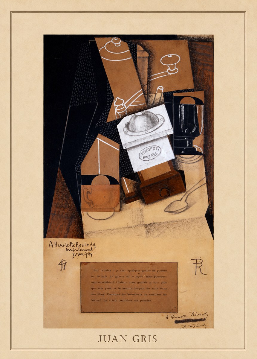 Juan Gris Still Life with Coffee Grinder II No4 - Poszter