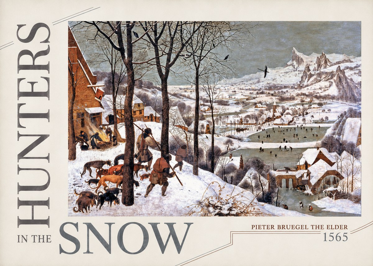Pieter Bruegel Hunters in the Snow No5 - Poszter
