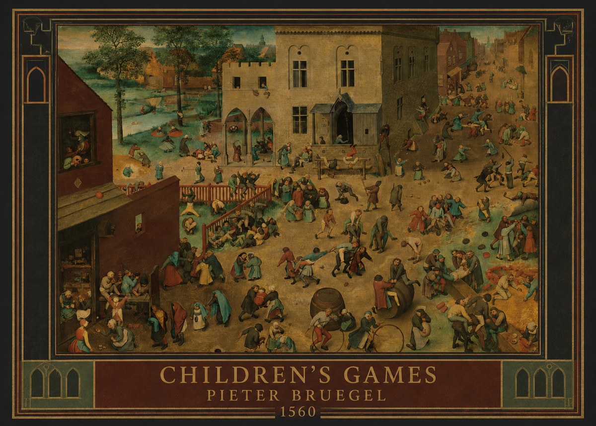 Pieter Bruegel Children's Games IV No1 - Poszter