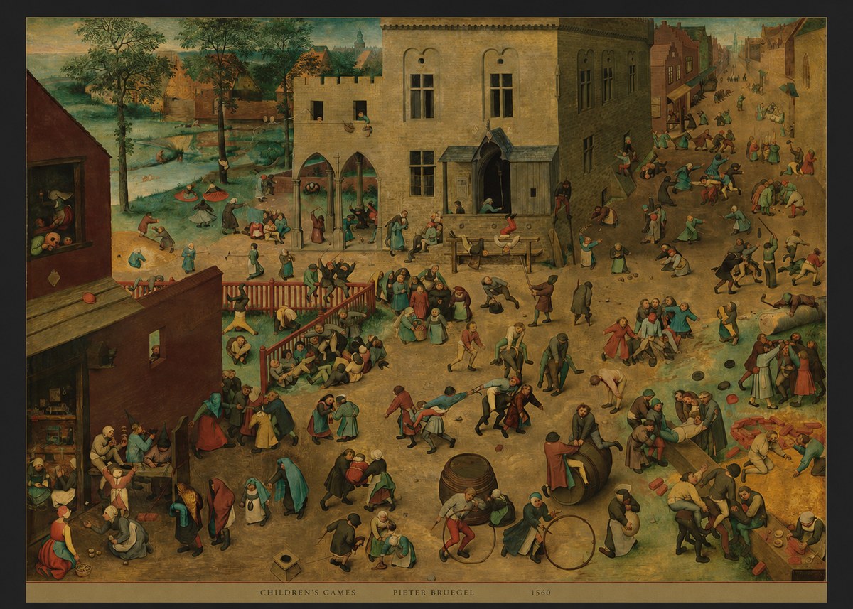 Pieter Bruegel Children's Games IV No6 - Poszter