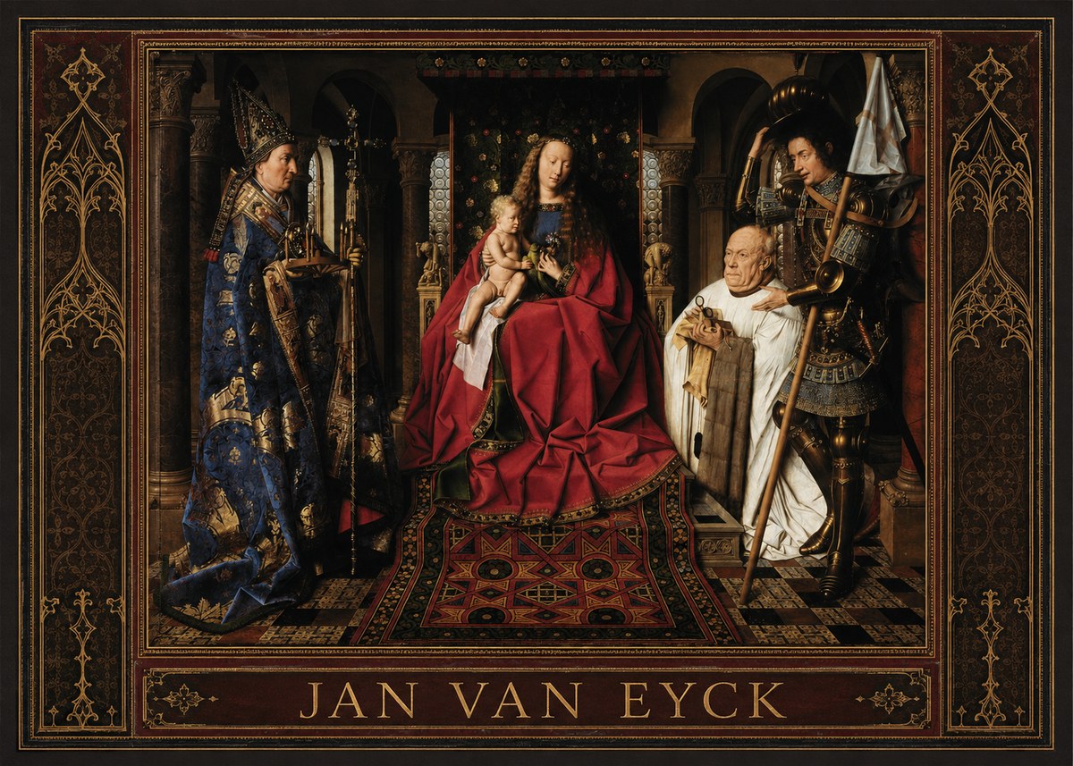Jan van Eyck The Virgin and Child with Canon Van Der Paele No1 - Poszter