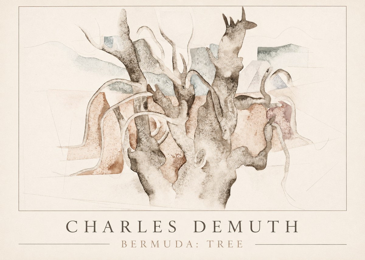 Charles Demuth Bermuda: Tree No1 - Poszter