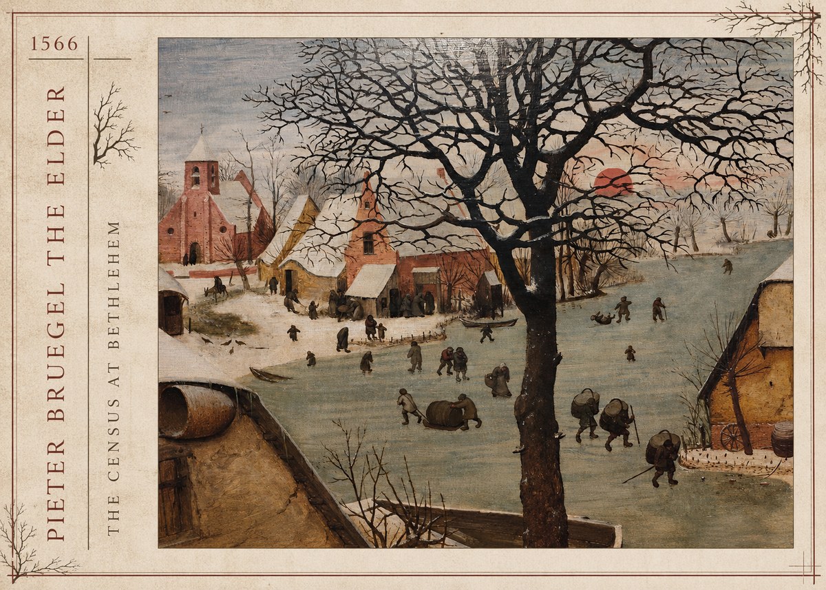 Pieter Bruegel The Census at Bethlehem V No2 - Poszter