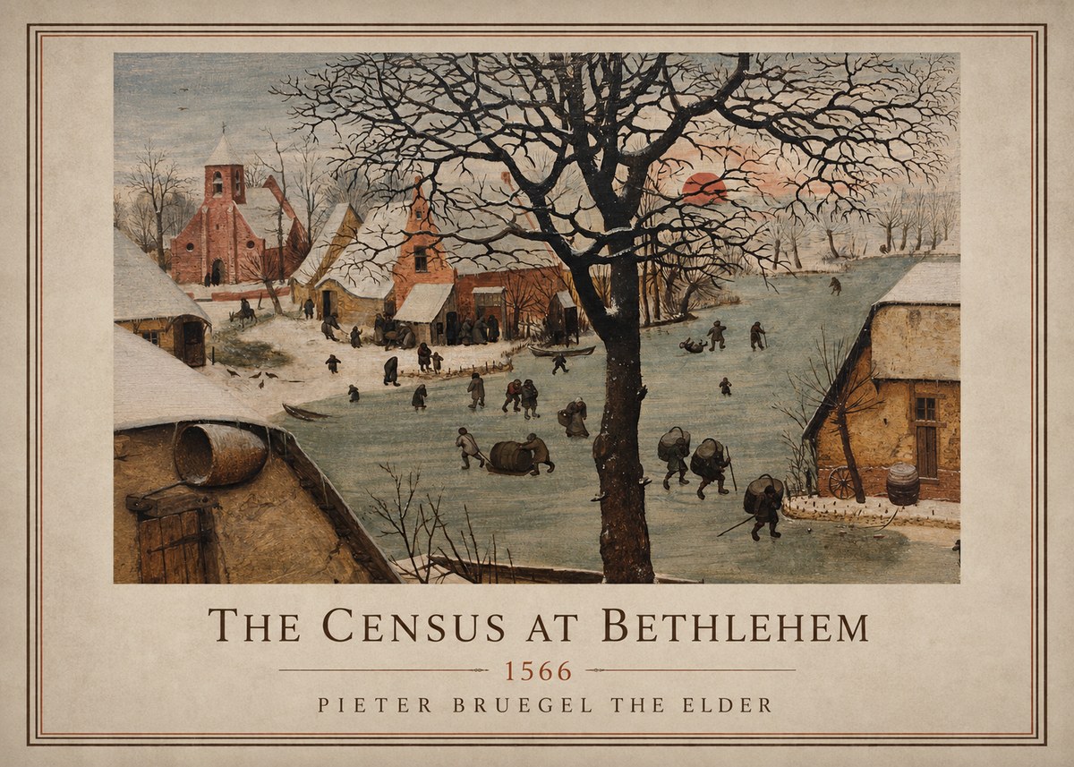 Pieter Bruegel The Census at Bethlehem V No4 - Poszter