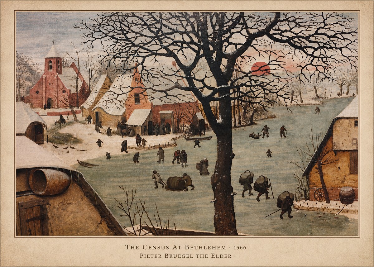 Pieter Bruegel The Census at Bethlehem V No6 - Poszter