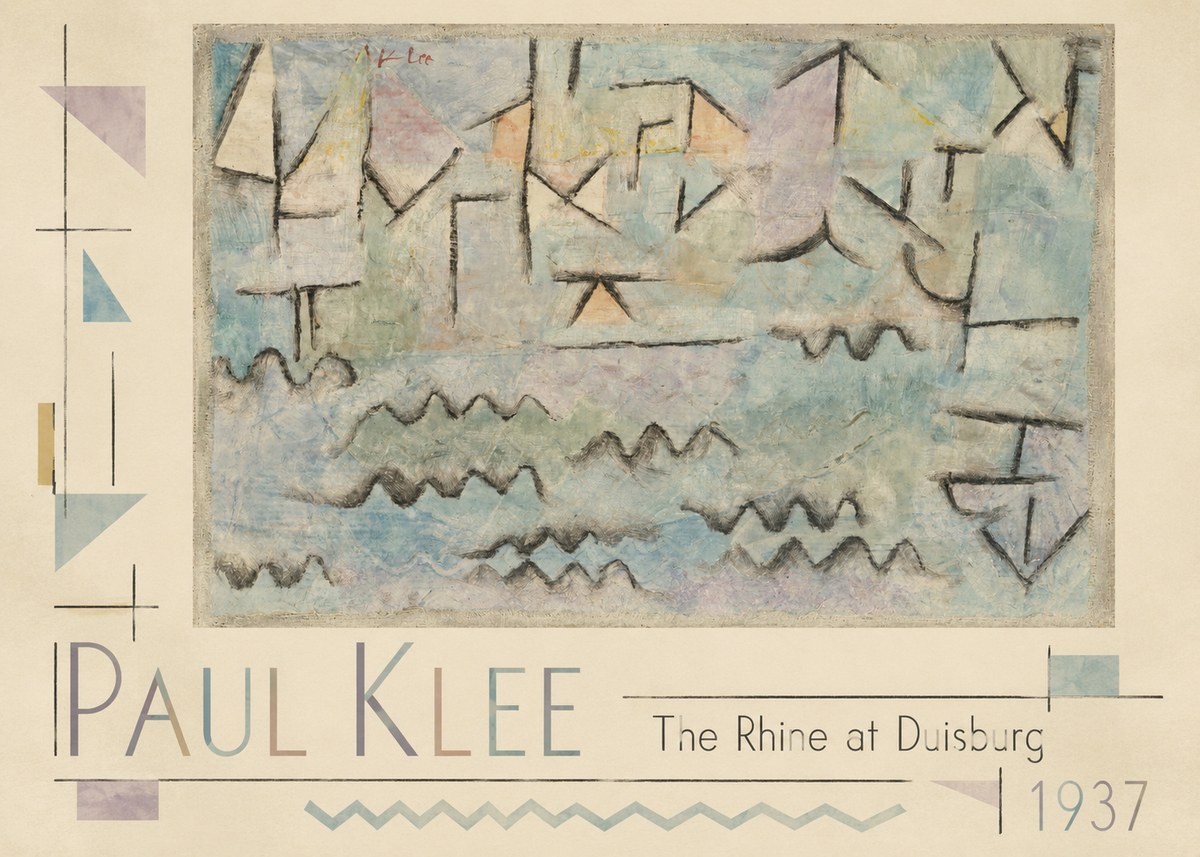 Paul Klee The Rhine at Duisburg No3 - Poszter