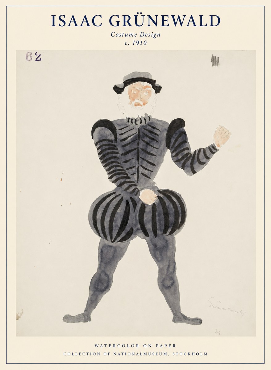 Isaac Grünewald Costume Design C. 1910 No1 - Poszter