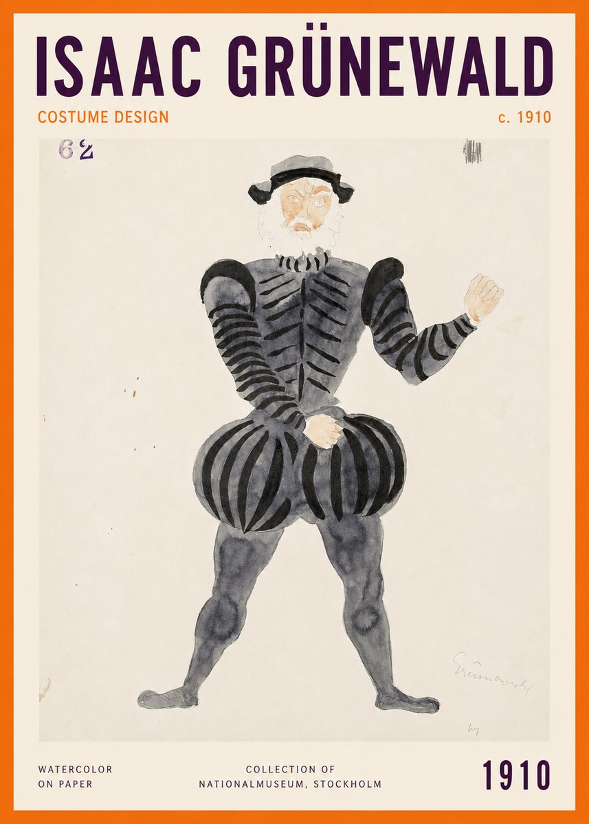 Isaac Grünewald Costume Design C. 1910 No2 - Poszter