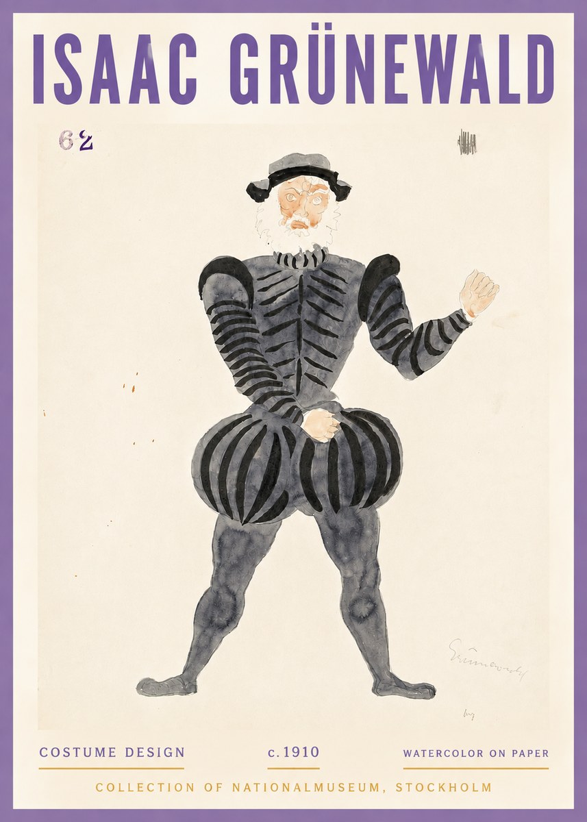 Isaac Grünewald Costume Design C. 1910 No4 - Poszter