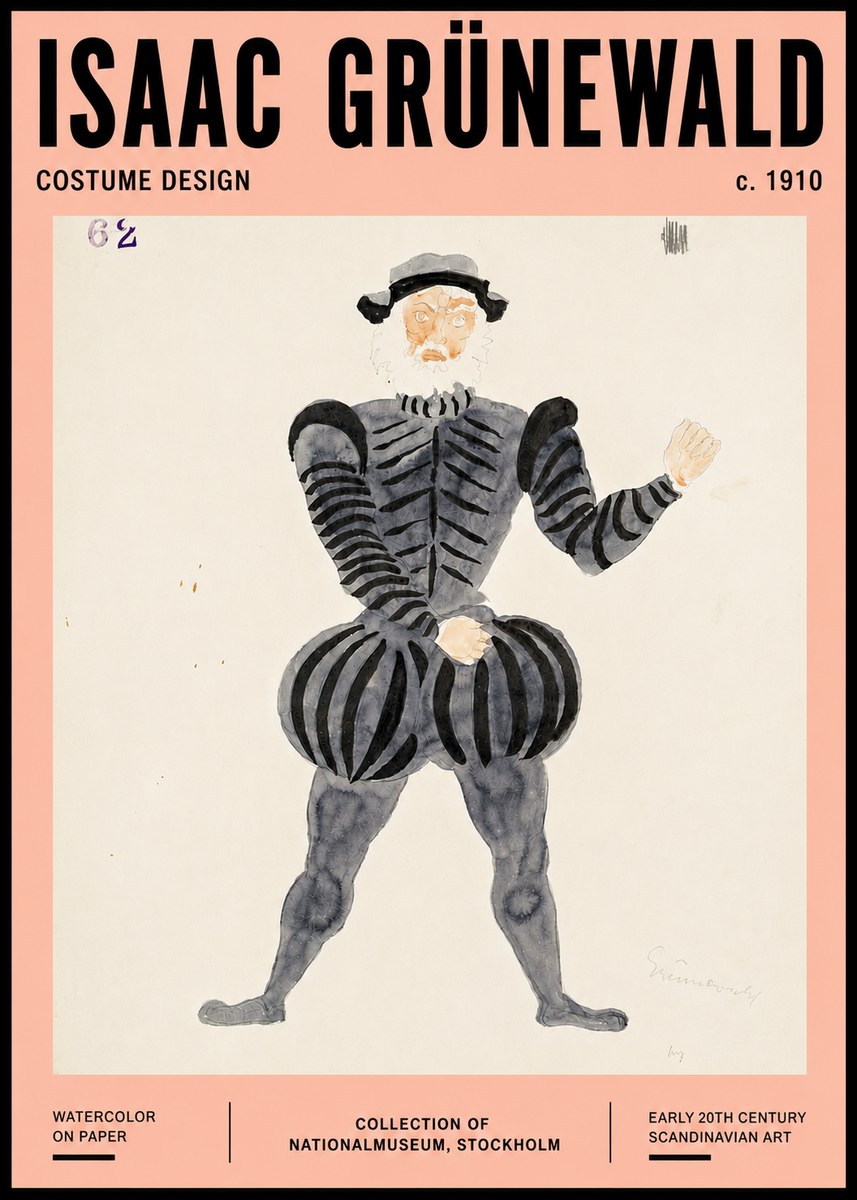 Isaac Grünewald Costume Design C. 1910 No5 - Poszter