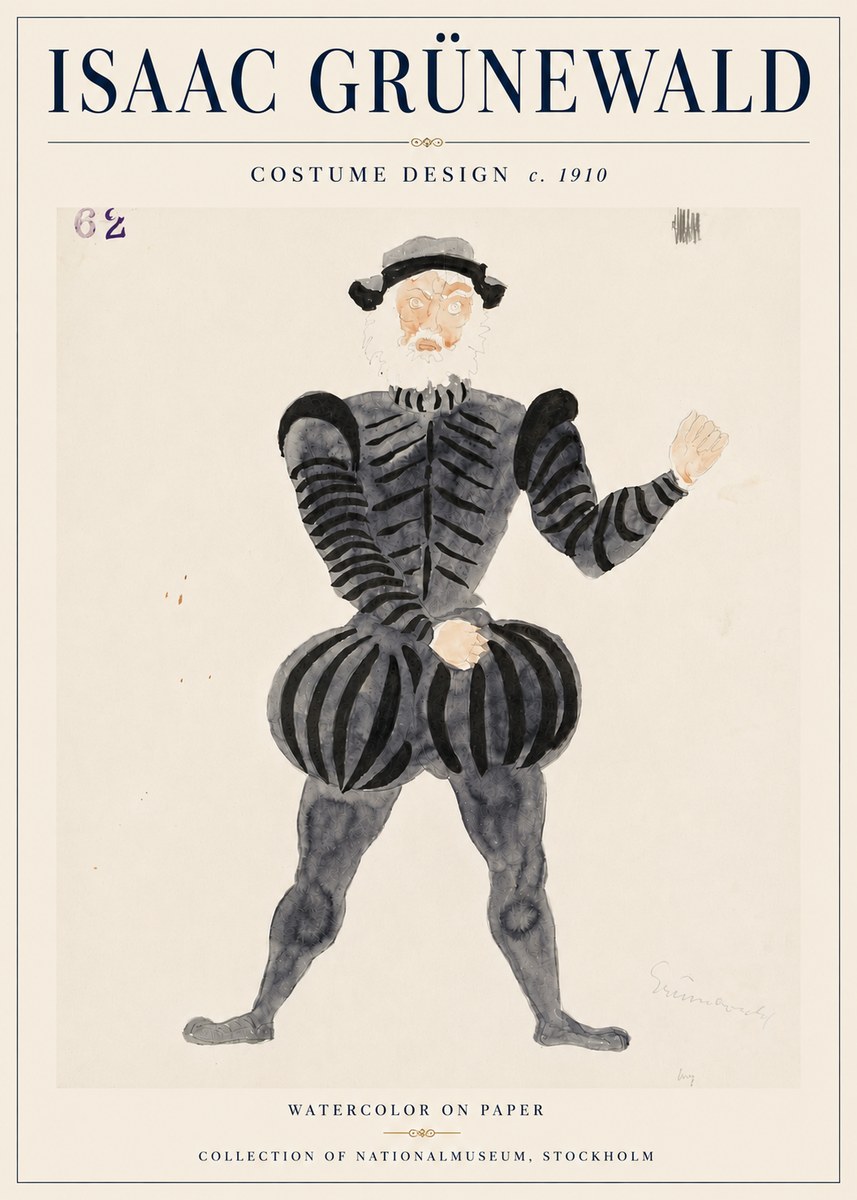 Isaac Grünewald Costume Design C. 1910 No6 - Poszter