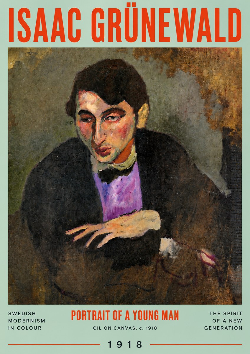 Isaac Grünewald Portrait of a Young Man No4 - Poszter