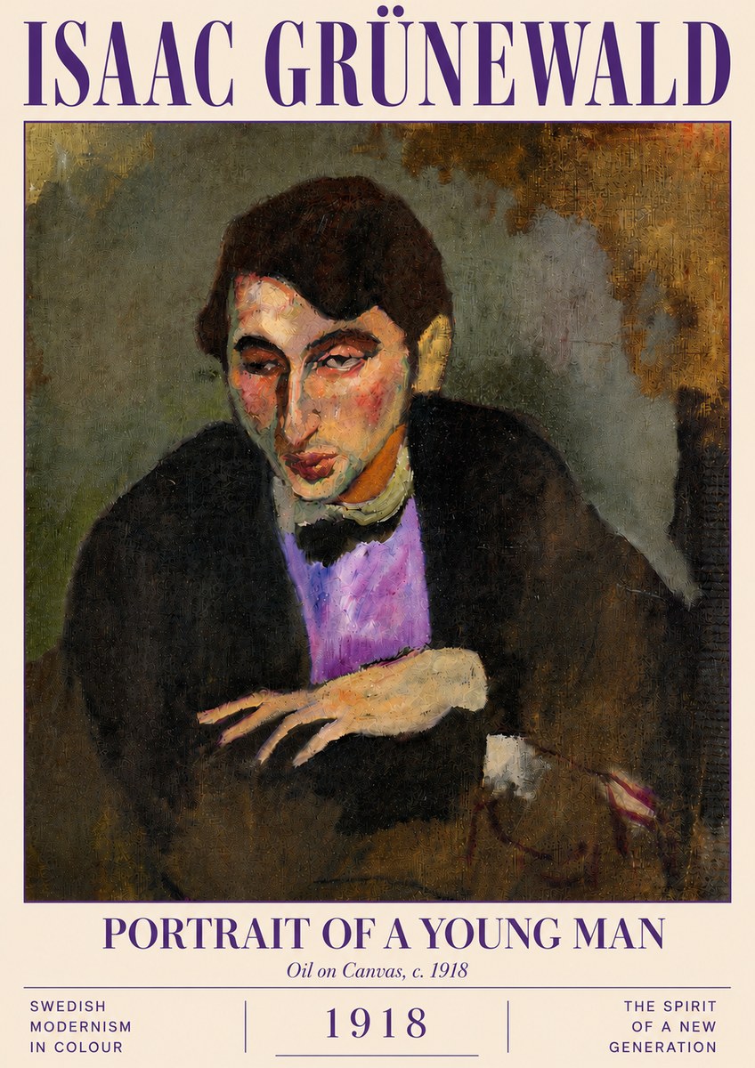 Isaac Grünewald Portrait of a Young Man No5 - Poszter