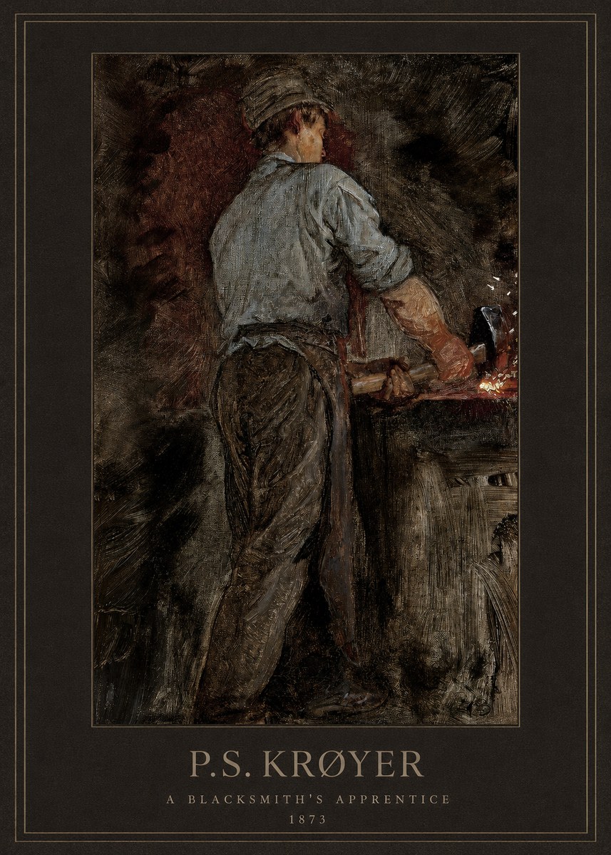 P.S. Krøyer A Blacksmith's Apprentice No3 - Poszter