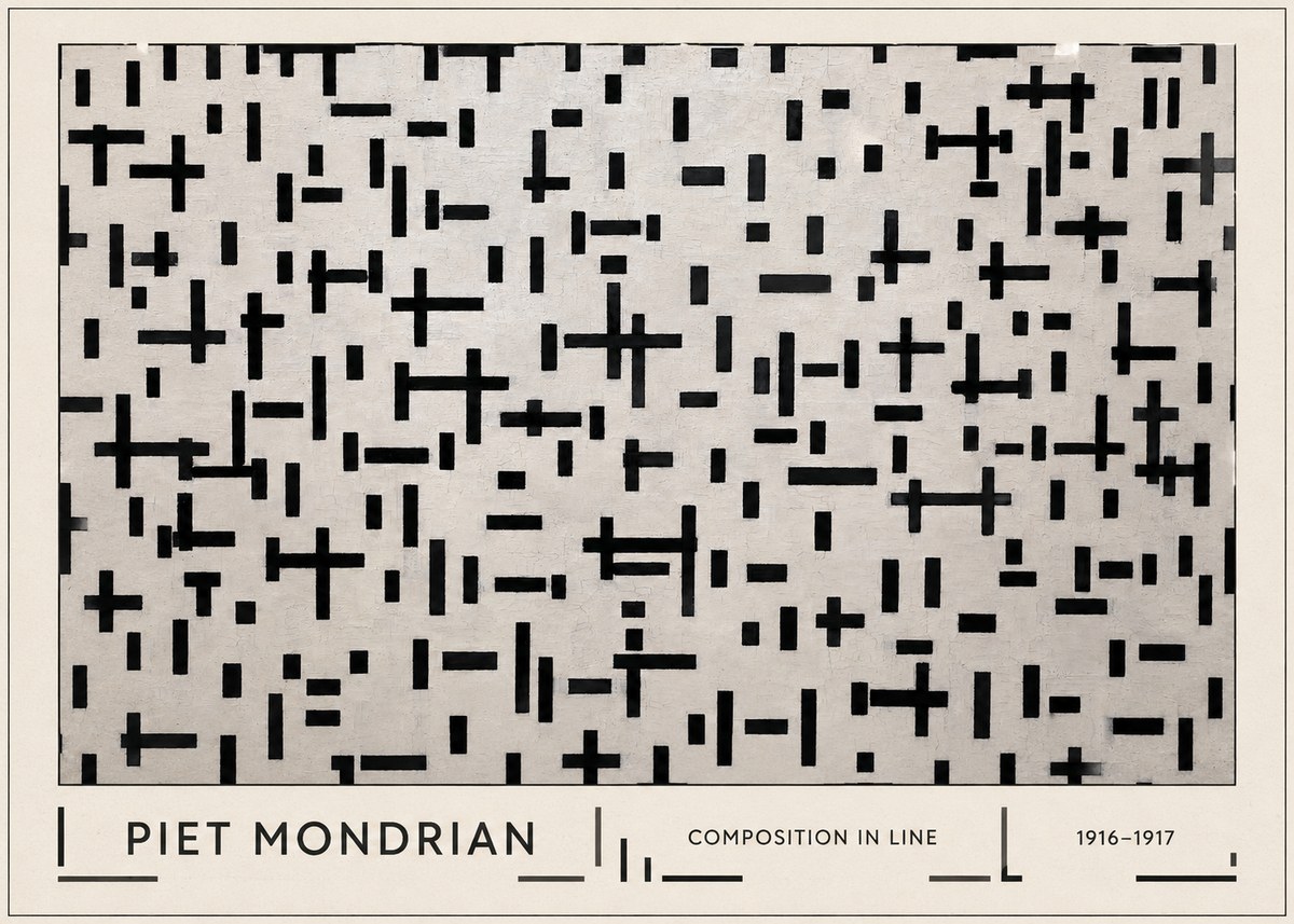 Piet Mondrian Composition in Line No1 - Poszter